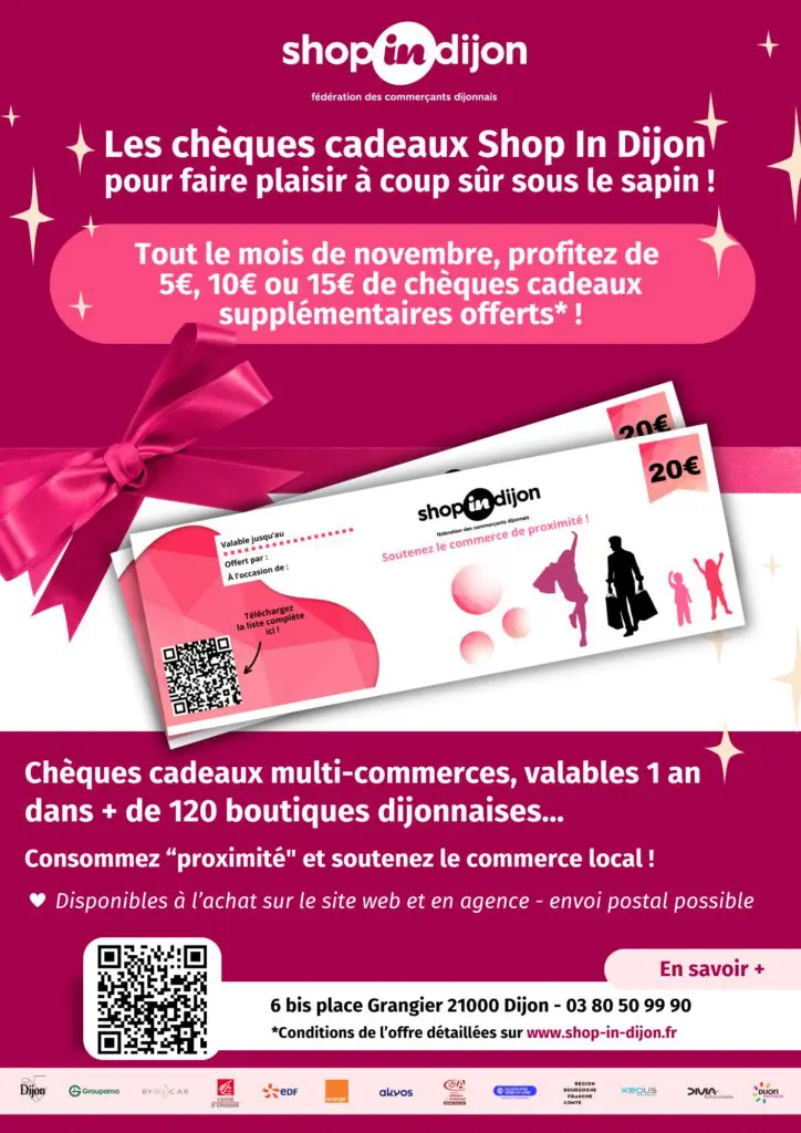 Chèques cadeaux Shop In Dijon : Offre de fin d'année 🎅🏻